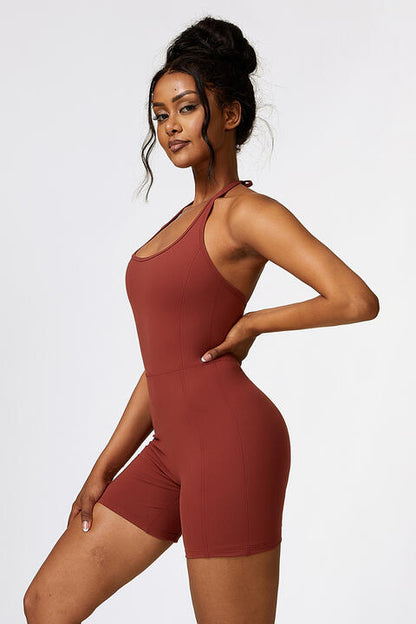 Halter Neck Sports Romper