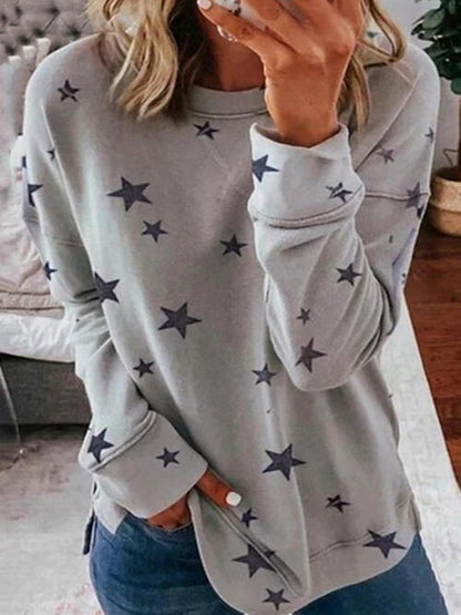 Star Print Long Sleeve Top