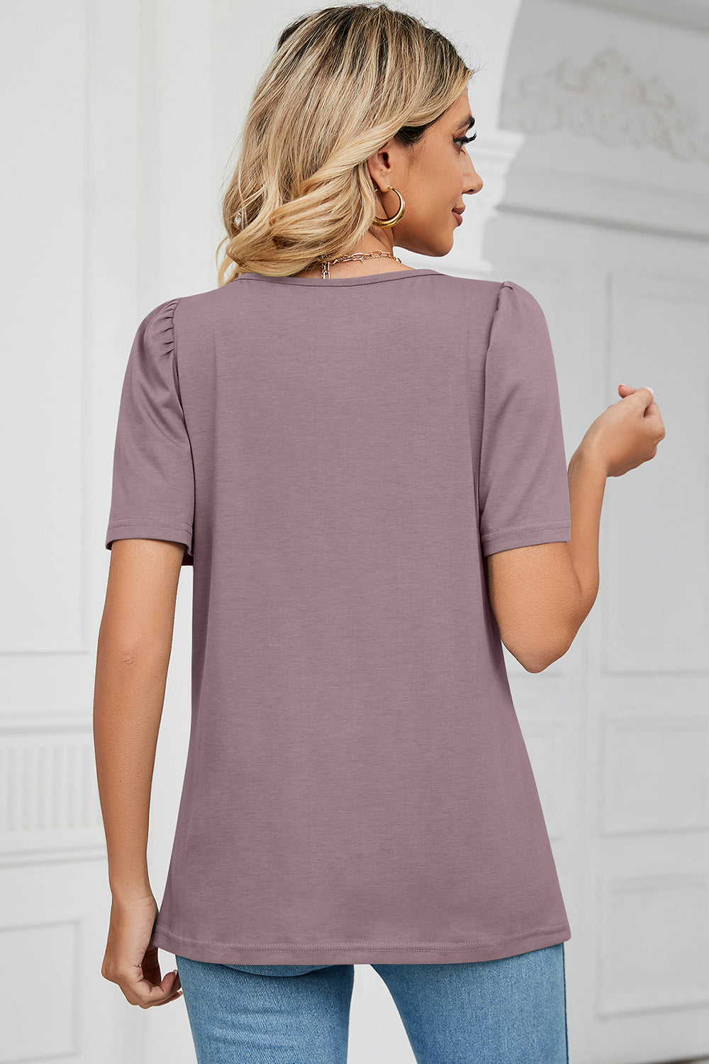 Square Neck Short Sleeve T-Shirt