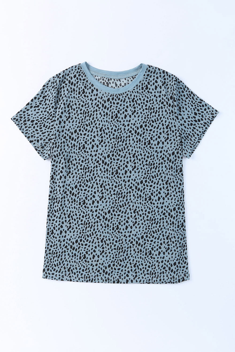 Animal Print Round Neck Short Sleeve T-Shirt