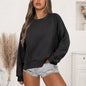 Round Neck Drop Shoulder Long Sleeve Sweatshirt