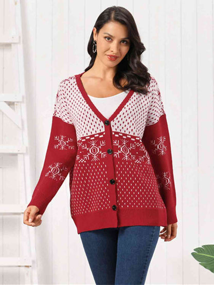 Snowflake Button Down Cardigan