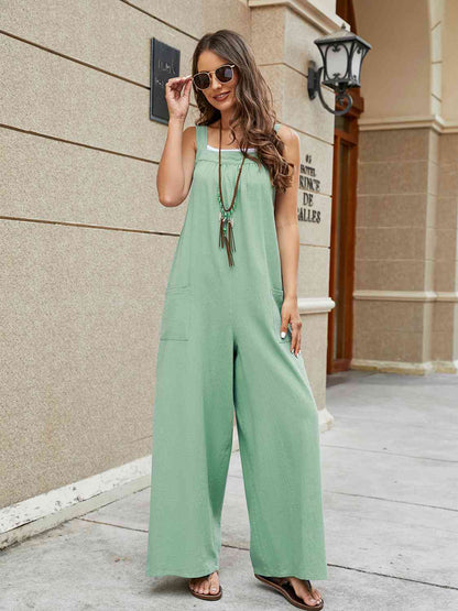 Square Neck Sleeveless Jumpsuit