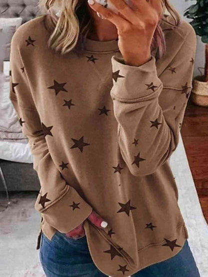 Star Print Long Sleeve Top