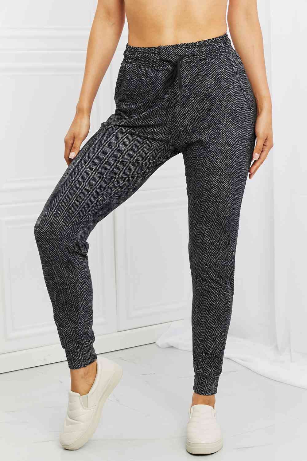 Leggings Depot Stay In Full Size Drawstring Waist Joggers