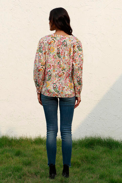 Printed Round Neck Long Sleeve Shirt