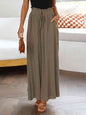 Drawstring Waist Wide Leg Pants