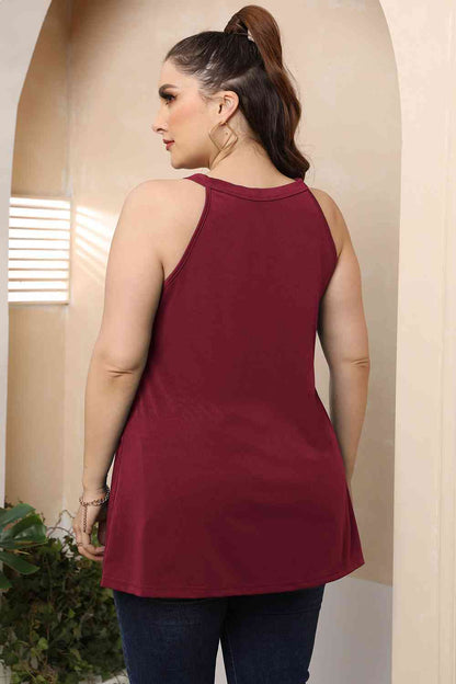 Plus Size Halter Neck Cutout Sleeveless Dress