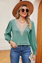 V-Neck Lantern Sleeve T-Shirt