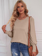 Round Neck Lantern Sleeve Blouse