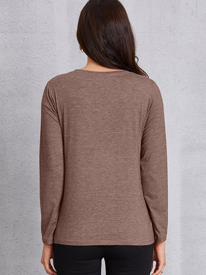 COFFEE Round Neck Long Sleeve T-Shirt