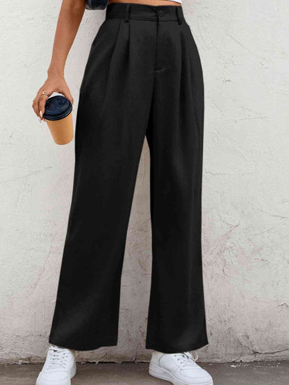 High Waist Straight Leg Pants