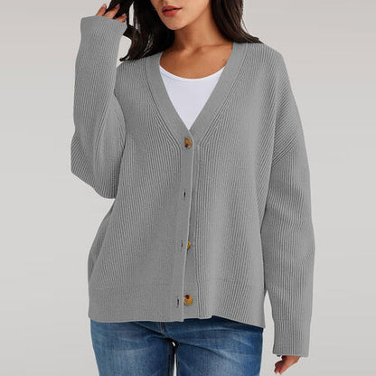 V-Neck Button Front Cardigan