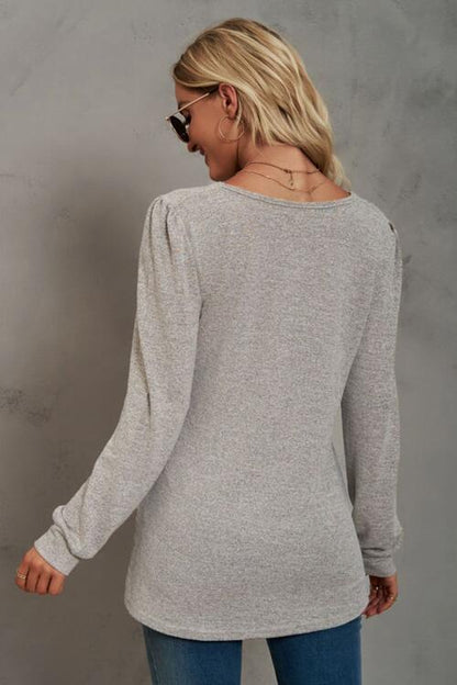 Square Neck Puff Sleeve T-Shirt