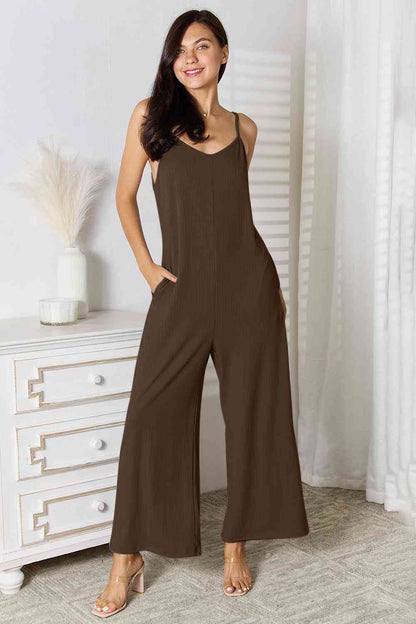 Basic Bae Full Size Spaghetti Strap V-Neck Jumpsuit