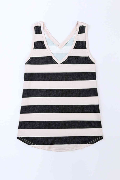 Striped V-Neck Tank