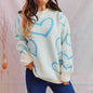 Heart Pattern Long Sleeve Sweater