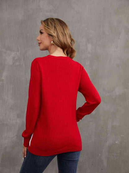 Rudolph Pom-Pom Trim Sweater