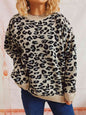 Leopard Round Neck Long Sleeve Sweater