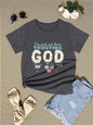 I'M JUST OUT HERE TRUSTING GOD Round Neck T-Shirt