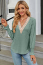 V-Neck Flounce Sleeve T-Shirt