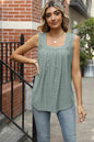 Eyelet Square Neck Tank