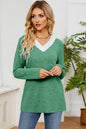 Lace Detail V-Neck Long Sleeve T-Shirt