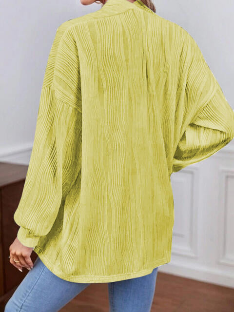 Open Front Lantern Sleeve Cardigan