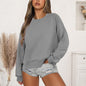 Round Neck Drop Shoulder Long Sleeve Sweatshirt