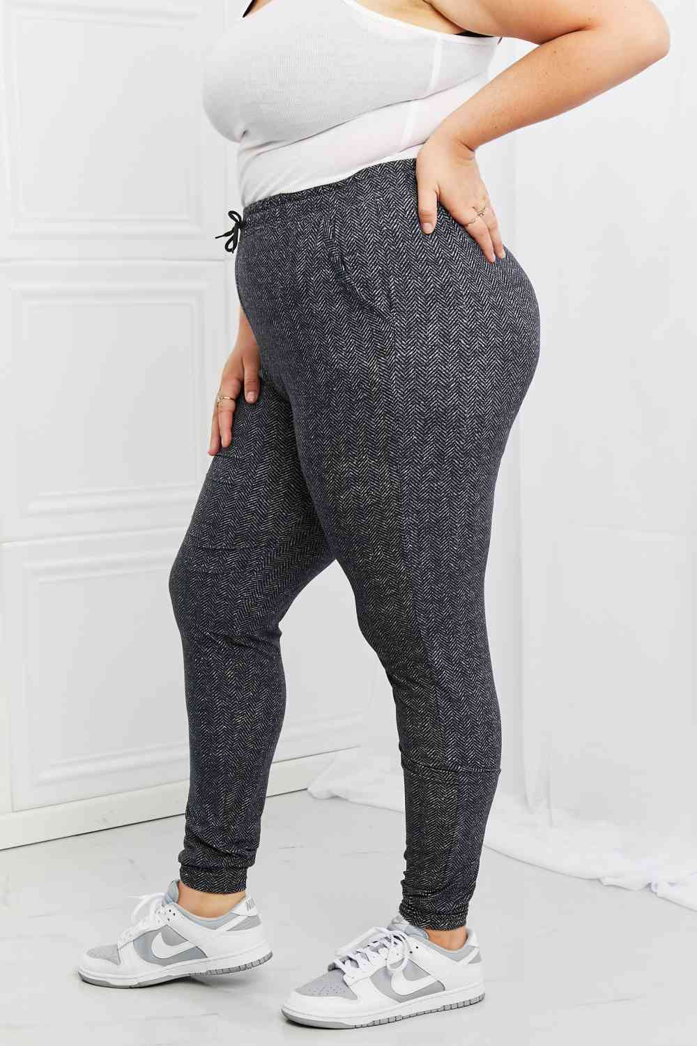 Leggings Depot Stay In Full Size Drawstring Waist Joggers