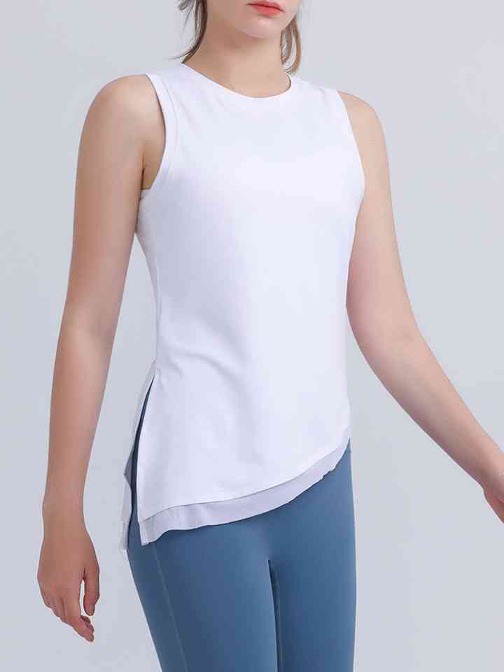 Round Neck Sleeveless Sports Tank Top