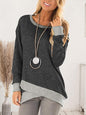 Contrast Boat Neck Long Sleeve T-Shirt