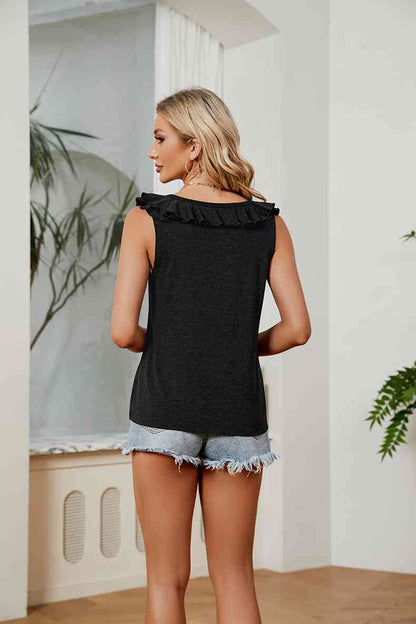 Ruffle V-Neck Tank Top