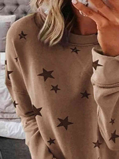 Star Print Long Sleeve Top