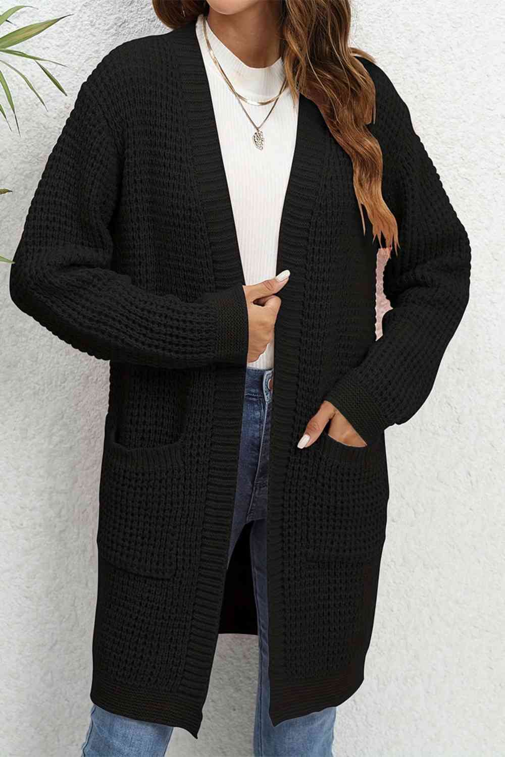 Open Front Cardigan with Pockets