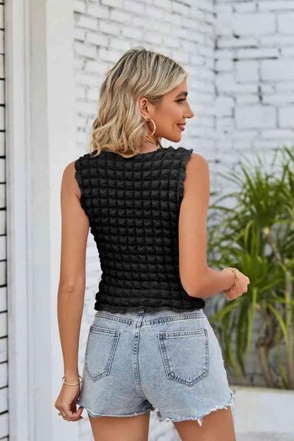 Textured Round Neck Tank