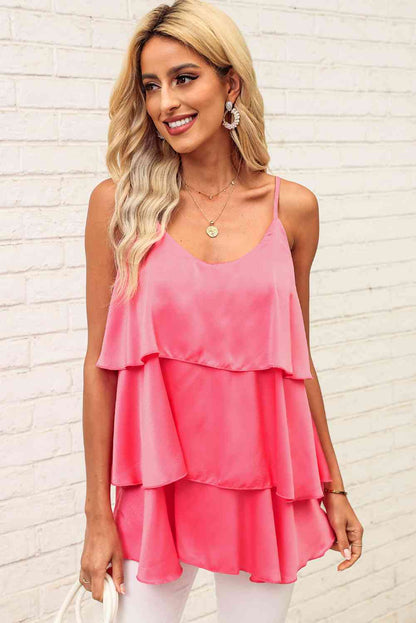 Layered Adjustable Strap Cami