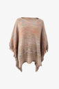 Round Neck Fringe Detail Poncho