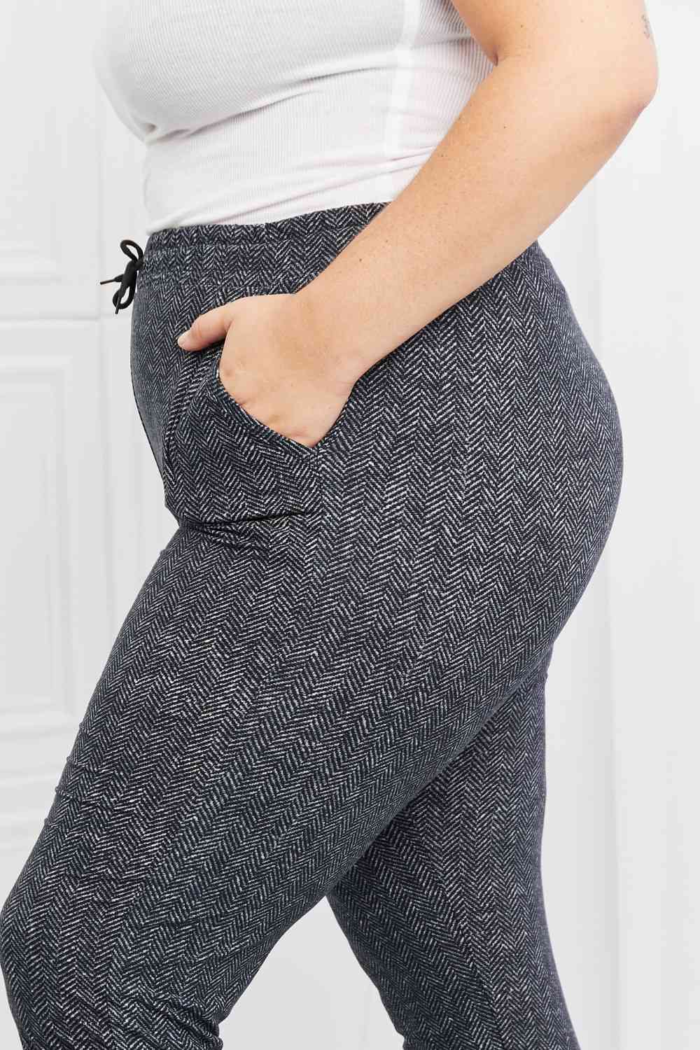 Leggings Depot Stay In Full Size Drawstring Waist Joggers