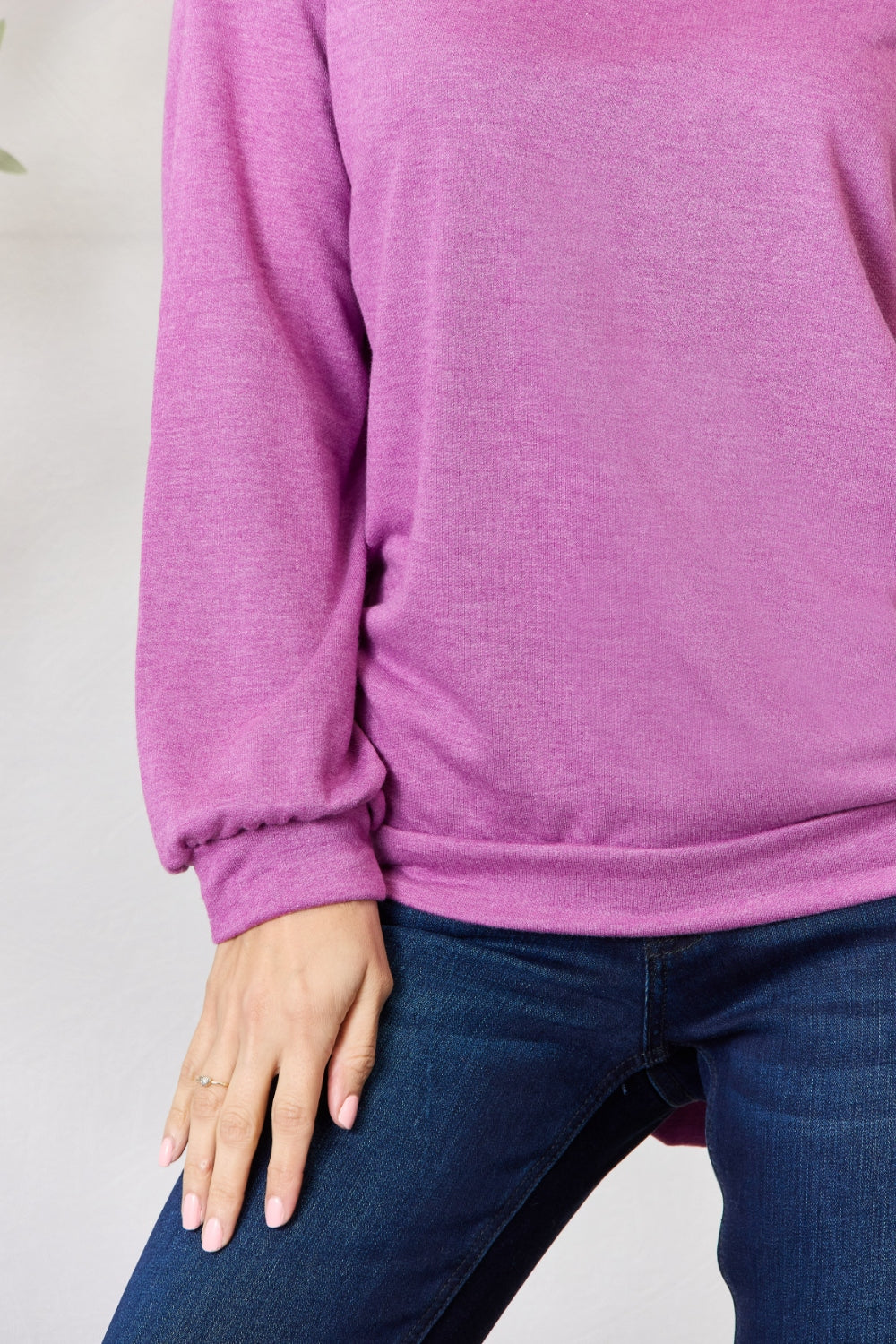 BiBi Tie Back Drop Shoulder Long Sleeve Top