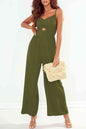 Smocked Spaghetti Strap Wide Leg Jumpsuit