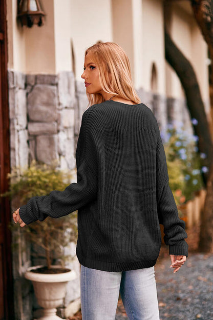 Round Neck Sweater with Pocket