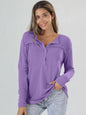 Half Button Long Sleeve T-Shirt