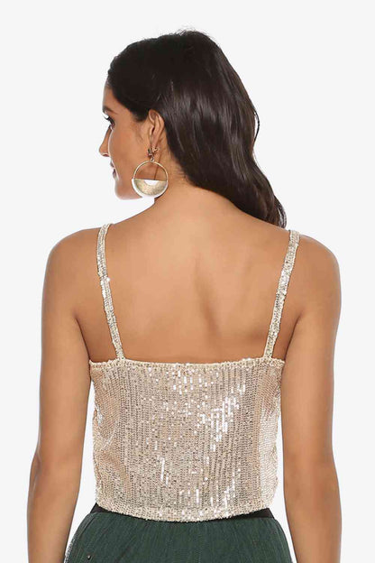 Sequin Cropped Cami