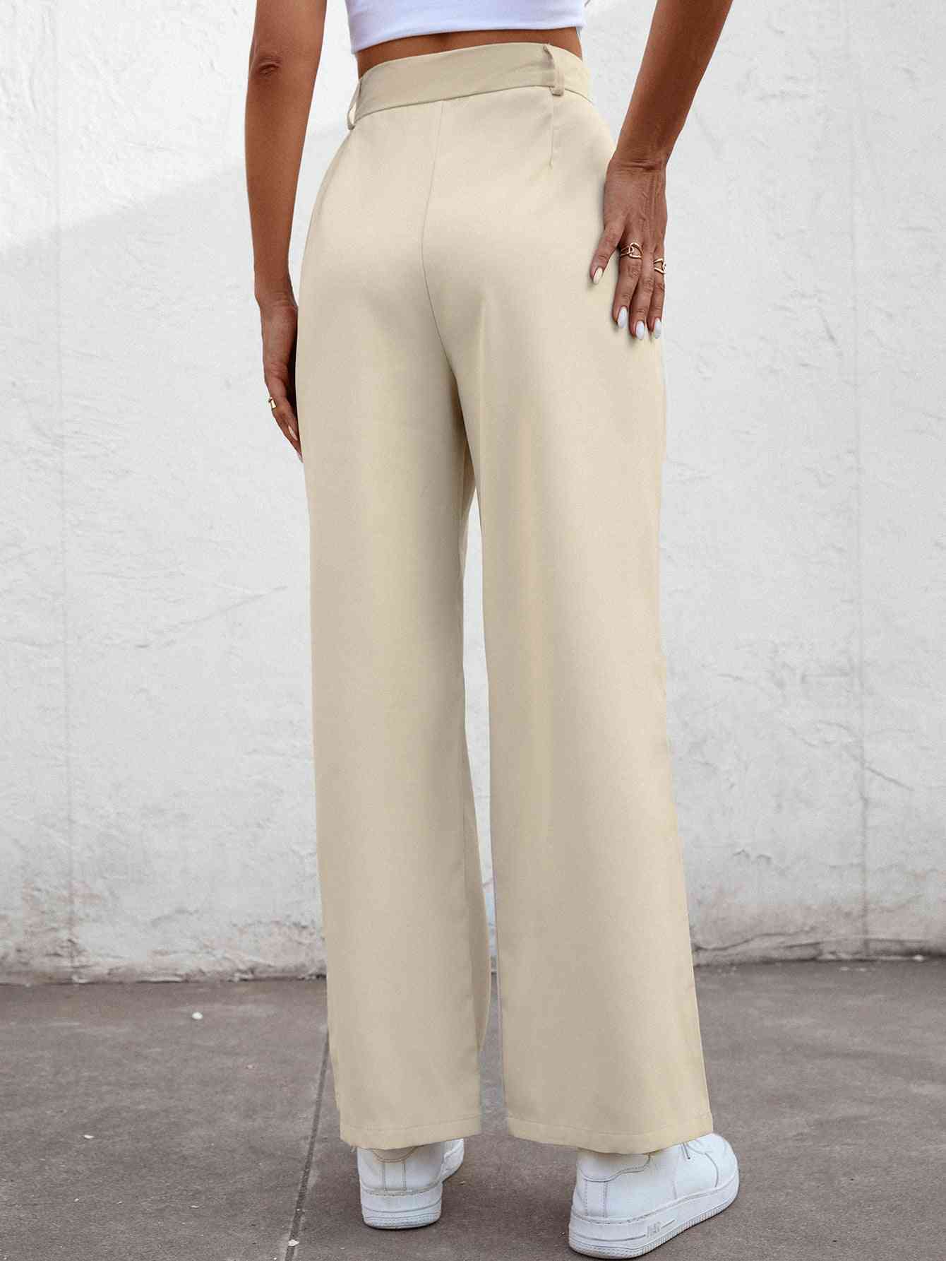 High Waist Straight Leg Pants