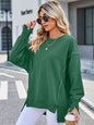 Exposed Seam High-Low Round Neck Sweatshirt