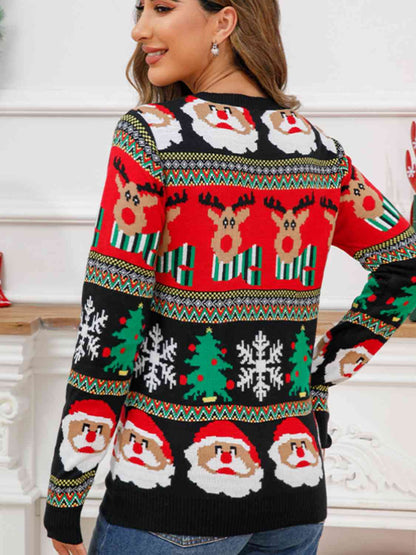 Christmas Theme Round Neck Sweater