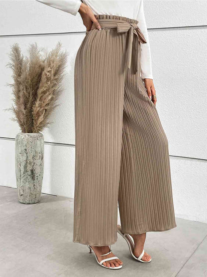 Tied Wide Leg Long Pants