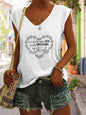 Full Size Heart Graphic V-Neck Tank