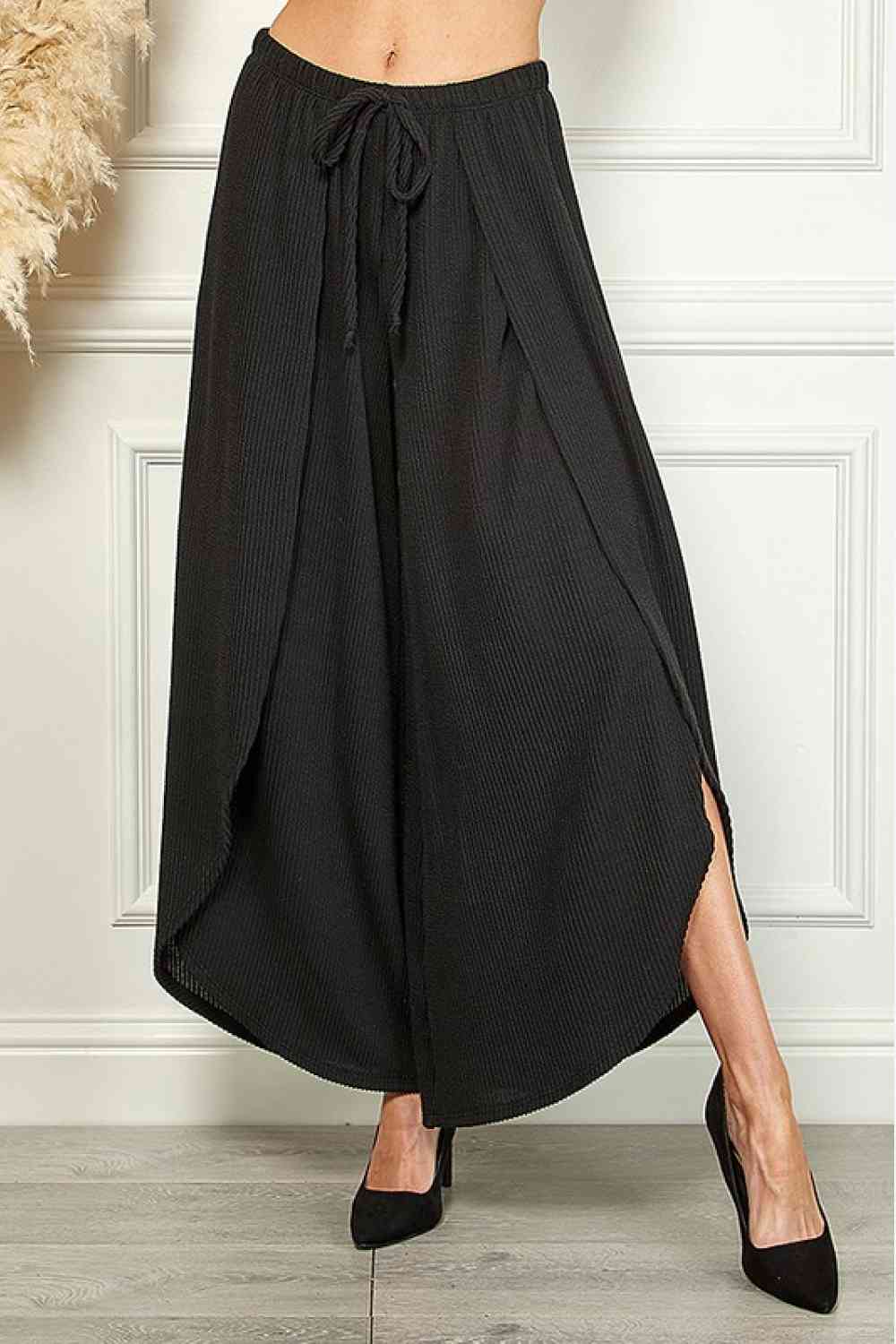 Blumin Apparel Confidently Chic Full Size Split Wide Leg Pants